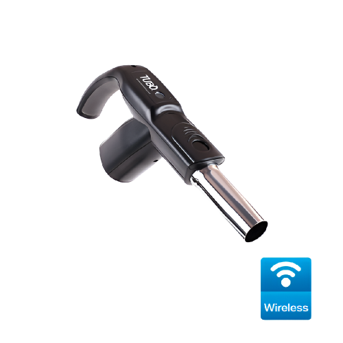 Impugnatura ergonomica curva cromata per tubo flessibile con Trasmettitore Wireless e regolatore di pressione. 