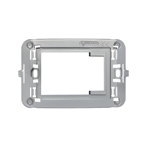 Supporto adattatore per placca Ave Sistema 44 ALLUMIA, grigio metallizzato chiaro lucido 