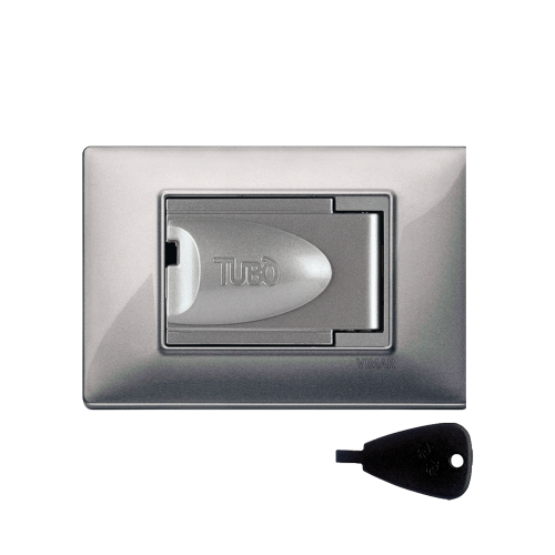 Presa aspirante per placca VIMAR PLANA SILVER, grigio metallizzato chiaro  lucido