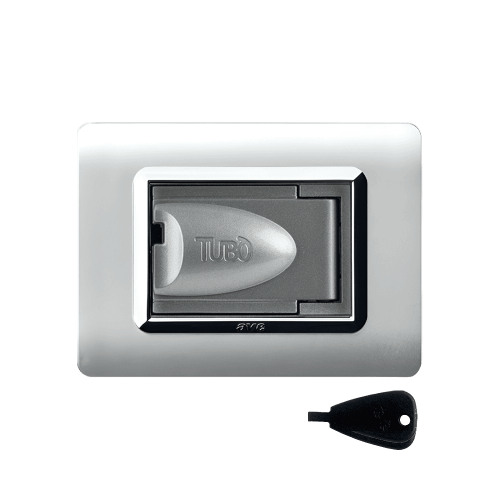Presa aspirante per placca AVE ALLUMIA, grigio metallizzato chiaro lucido